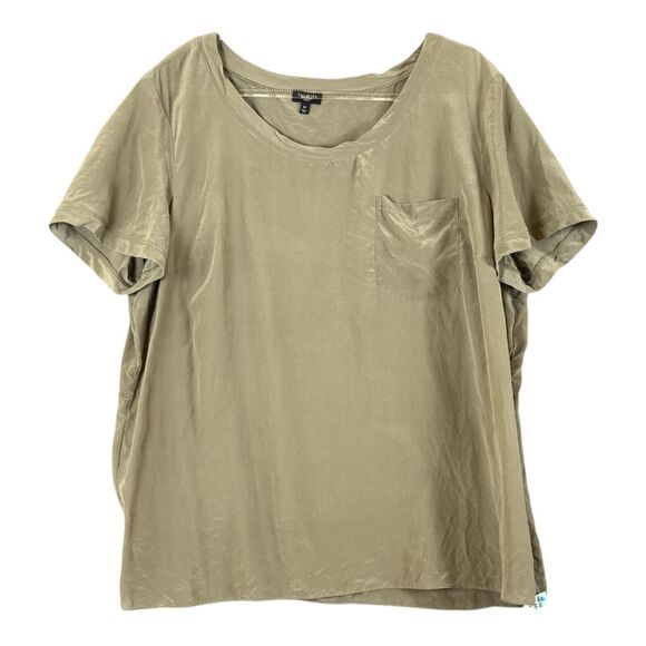 Talbots Woman Silk Round Neck Top 3X Short Sleeve Pullover Office Quiet Luxury - Picture 1 of 9